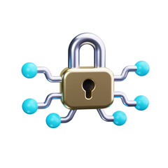 padlock 3d render icon