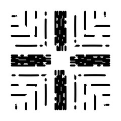 点や線の十字のシンボル模様
