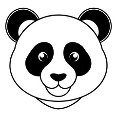 Silhouette of panda head vector illustration 