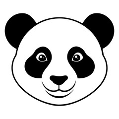 Silhouette of panda head vector illustration 