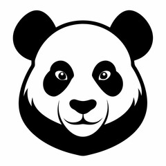 Silhouette of panda head vector illustration 