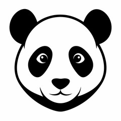 Silhouette of panda head vector illustration 