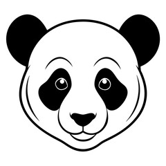 Silhouette of panda head vector illustration 