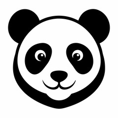 Silhouette of panda head vector illustration 