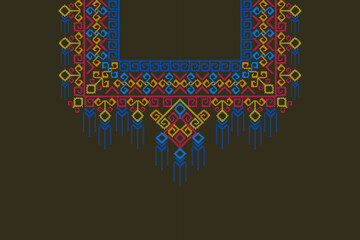 Decorative design for neckline Geometric shapes.