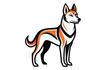 dog with a bold outline on a white background.eps