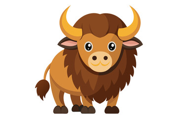 draw a simple cartoon buffalo isolated B.eps