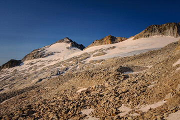 Aneto glacier and peak, viewed from Portillón Superior (Benasque Valley, Spain, Pyrenees)