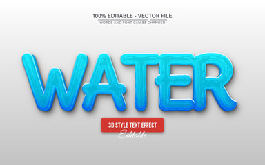 Water 3d style text effect editable
