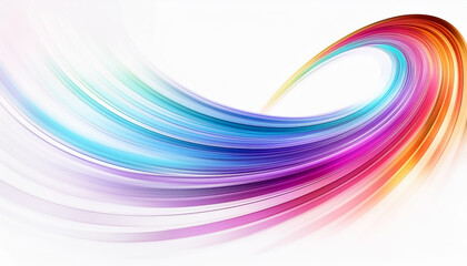 抽象的 カラフル デザイン 曲線 フロー 光の軌跡 白背景 柔らかさ ミニマル 躍動感 シンプル 流動性 エレガント 光 輝き 視覚効果 クリエイティブ アート グラデーション ファンタジー 美しさ