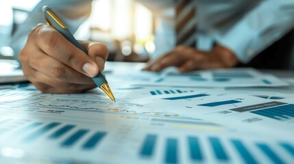 Close-up of financial analysis graphs and data