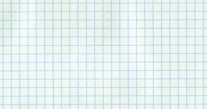 Exercise book grid raw 4K 4096 medium cells vertical move. Crazy doodle grunge paper scan pulsing stop motion blank background good for titles, intro, school, background, etc...

