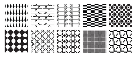 Fototapeta premium 10 Pattern geometric designs bundle.