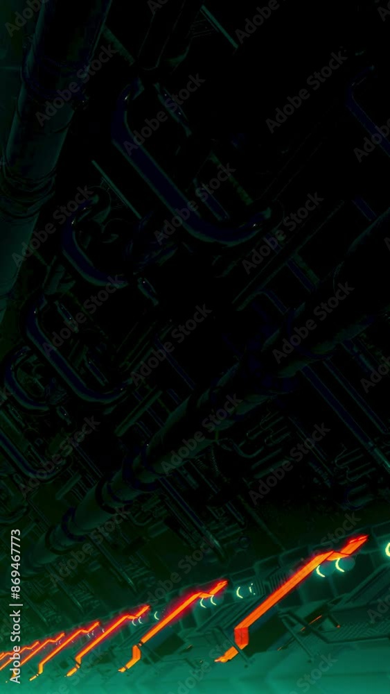 Canvas Prints flying inside sci fi tunnel with glowing lights. motion. technological corridor, alien technologies.