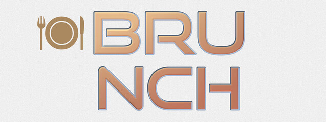 Parola BRUNCH  con sfondo colorato gradiente