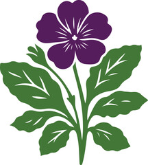 Violet, flower  silhouette like the logo vector