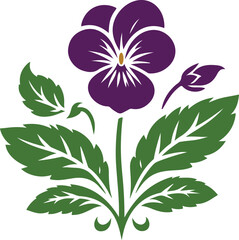 Violet, flower  silhouette like the logo vector