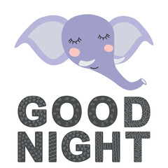 Cute face of an animal with lettering. Scandinavian style and pastel palette. baby posters, cards, clothes, childrens rooms