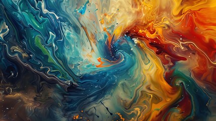 Mesmerizing swirls of bright pigments swirling together in a captivating symphony.
