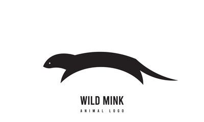 Wild Mink Silhouette Vector logo, Mink icon