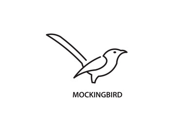 Mockingbird logo design, Mockingbird Illustration Vector