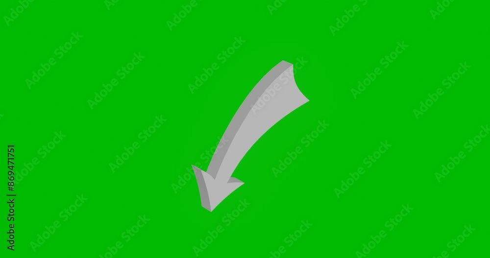 Poster animation of rotation of a white down arrow with shadow. simple and complex rotation. seamless loope