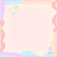 Cute Gradient Charming Stars with Frame Background | Vector Illustration