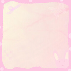 Colorful Gradient Cute Pastel Bunny Butterfly with frame Background | Vector illustration