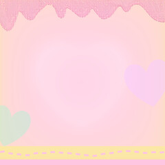 Gradient Cute Strawberry Yam with heart Background | Vector Illustration