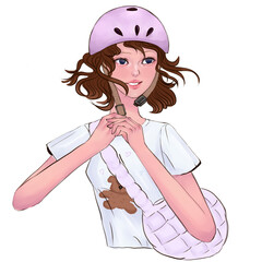 girl with a helmet