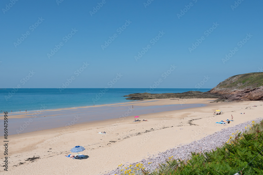 Canvas Prints Joli paysage de la côte bretonne depuis le sentier de randonnée GR34 du cap d'Erquy - Bretagne France