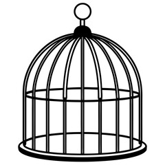 Silhouette of birdcage  vector  illustration 