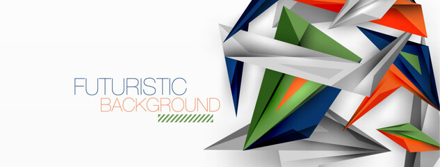 Minimal geometric abstract background. Low poly dynamic triangle design. Trendy techno business template for wallpaper, banner, background or landing