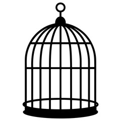 Silhouette of birdcage  vector  illustration 