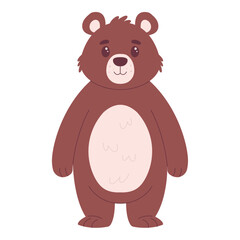 Naklejka premium Cute bear, isolated on white, vector illustration