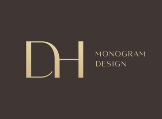 DH letter logo icon design. Classic style luxury initials monogram.