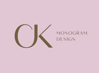 CK letter logo icon design. Classic style luxury initials monogram.
