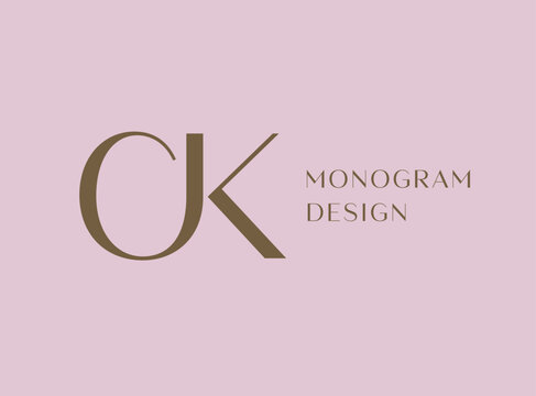 CK letter logo icon design. Classic style luxury initials monogram.