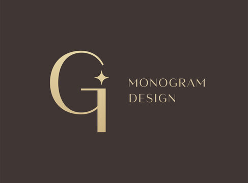 GI letter logo icon design. Classic style luxury initials monogram.