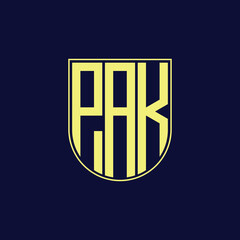 pak letter logo design