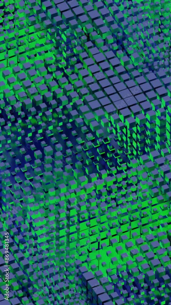 Poster abstract technological background with the visualization of artificial intelligence working process.