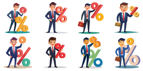 Businessman with Fixed Percentage Sign 