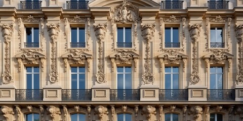 Obraz premium Elegant Facade of a Parisian Building