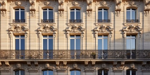 Obraz premium Ornate Facade of a Parisian Building