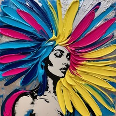 Naklejka premium Abstract trendy pop art colorful paint brush pattern background. AI generated image Gerenative AI