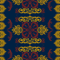 Damask vector seamless pattern. Vintage