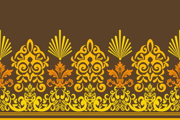 Damask vector seamless pattern. Vintage