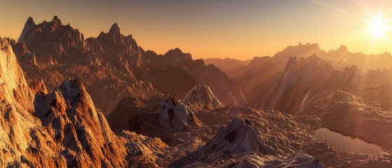 Obraz premium Sunrise Over Majestic Mountain Range