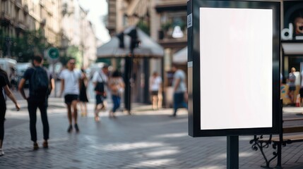 Blank Digital Billboard in City Street