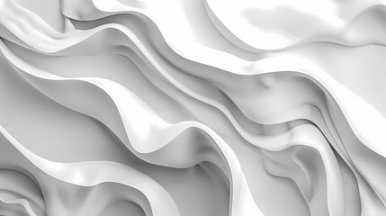 Obraz premium Abstract white fabric waves in soft, fluid motion, creating a serene and elegant background.